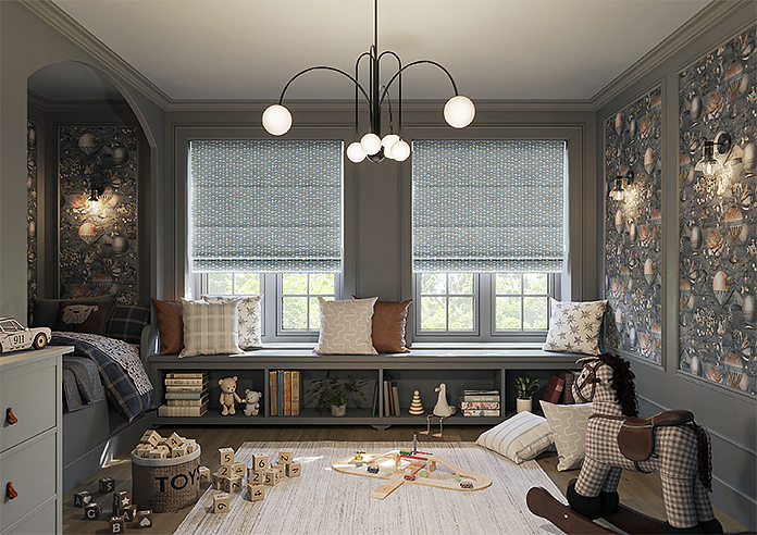 Rolling Hills Velvet, Charcoal - Roman Blind - Image 8